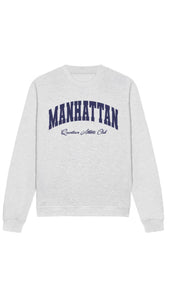 Manhattan Athletic Oversized Sweatshirt in Ash Grey