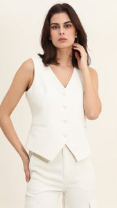 White Tailored Waistcoat