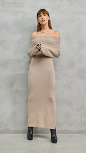 Bardot Knit Maxi Dress - Camel