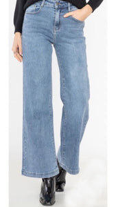 Blue Washed Flare Jeans