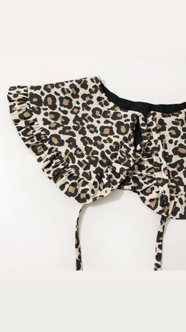 Leopard print Detachable Collar, Frill collar