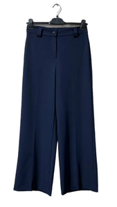 Navy Wide Leg Tailored Trousers