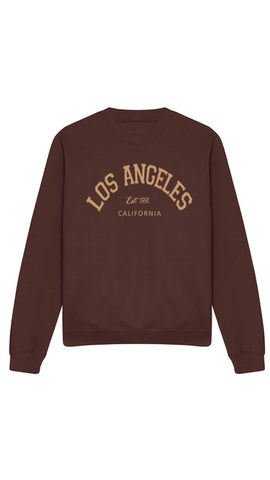 Los Angeles Oversized Sweatshirt in Chocolate