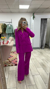 Purple Tailored Suit Trousers