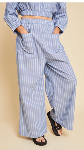 Stripe Front Pocket Casual Trousers