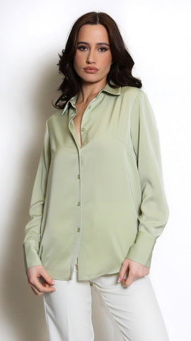 Collared Shirt In Mint Green