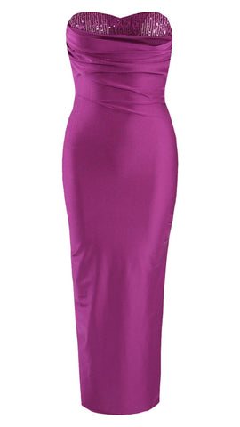 Purple Sequin Underlay Slip Dress