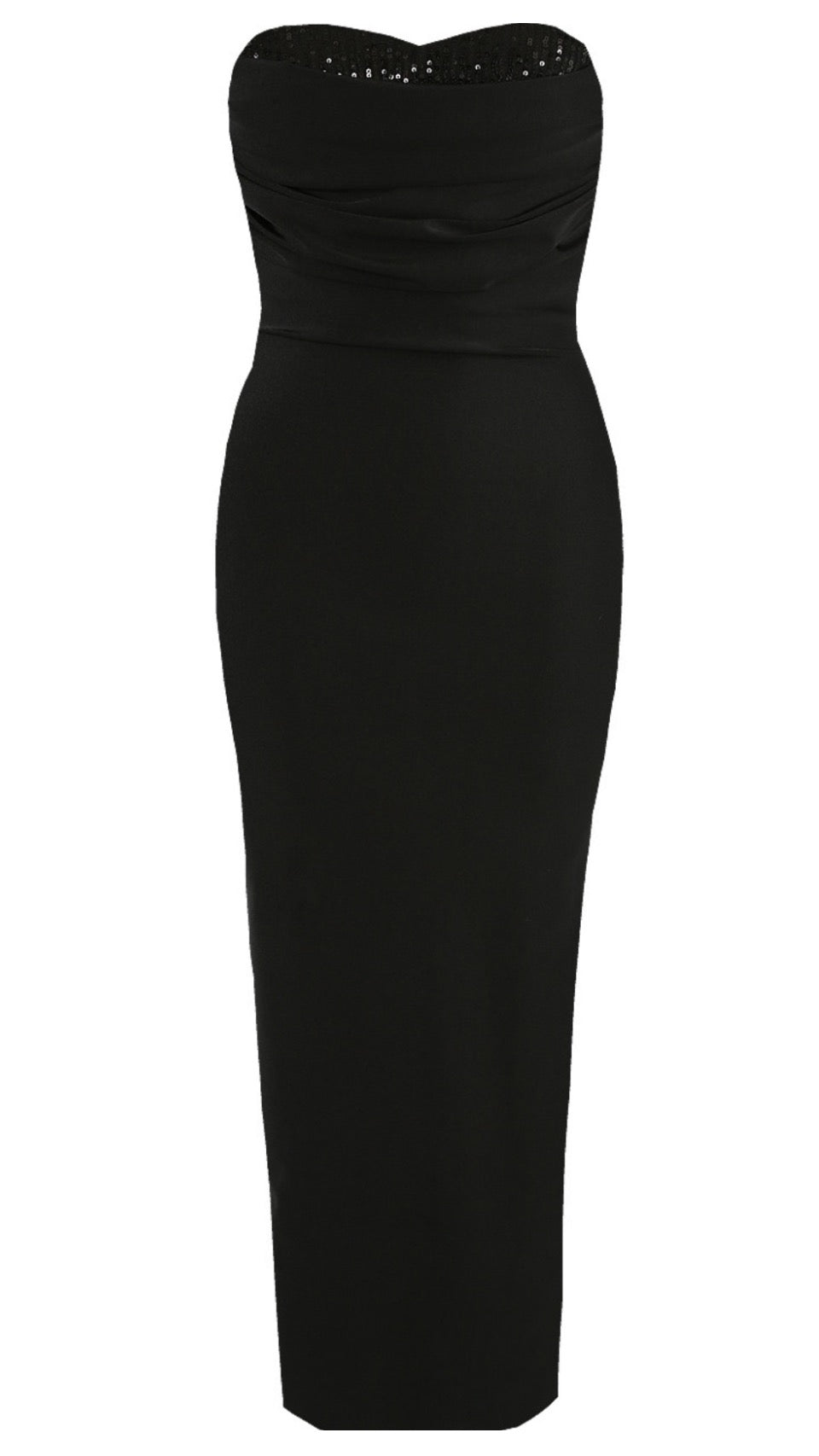 Black Sequin Underlay Slip Dress