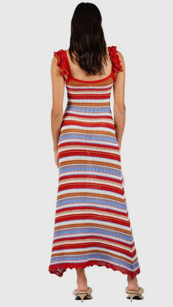 Crochet Frill Hem Maxi Dress