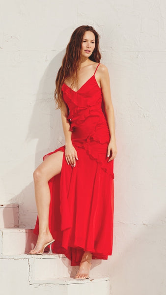 Living For the Frills Maxi Dress