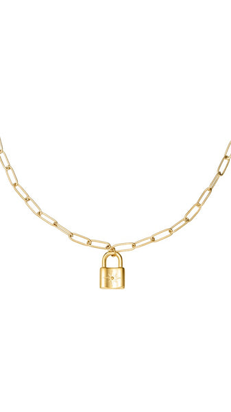 Heart Padlock Chain Necklace (Two Colours)