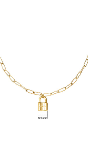 Heart Padlock Chain Necklace (Two Colours)