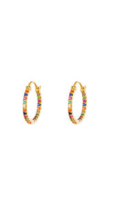 Gold Hooplala Rainbow Hoop Earrings