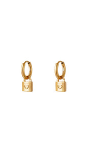 Lock Charm Earrings (Two Colours)