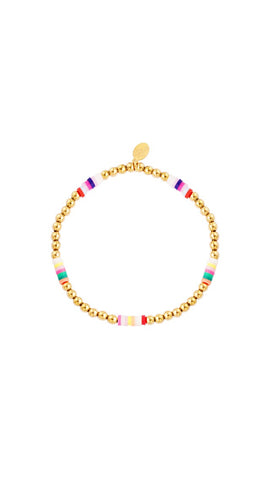 Gold Rainbow Beaded Bracelet