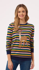 Sugarhill Rita Deer To Me Stripe Sweater