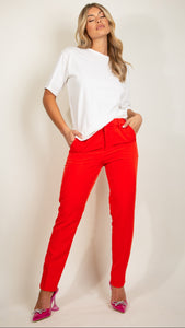 Red Tailored Trousers