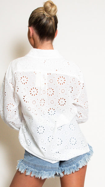 White Crochet Blouse
