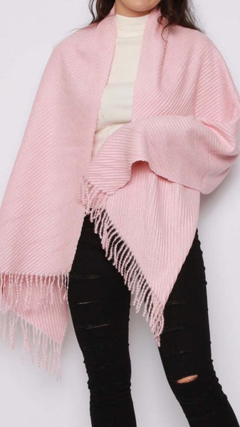 Ribbed Knitted Shawl Scarf (Two Colours)