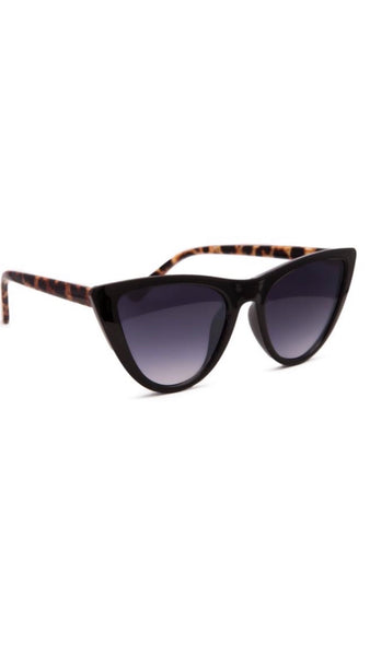 Jeepers Peepers Black & Tortoise Cat Eye Sunglasses