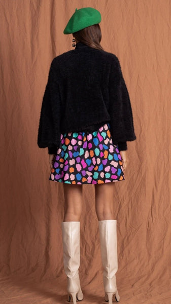 Dancing Leopard Stevie Mini Skirt in Multi Cloud
