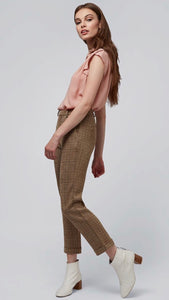 Louche Jaylo Taupe Check Trousers