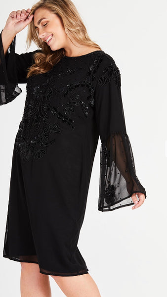 Elvi Black Beaded Dress