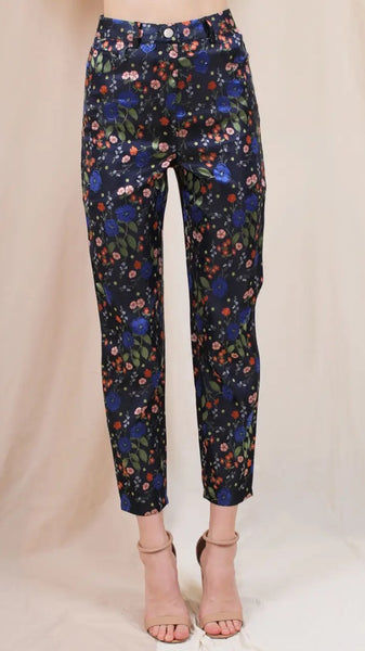 Floral Straight Leg Ankle Trousers