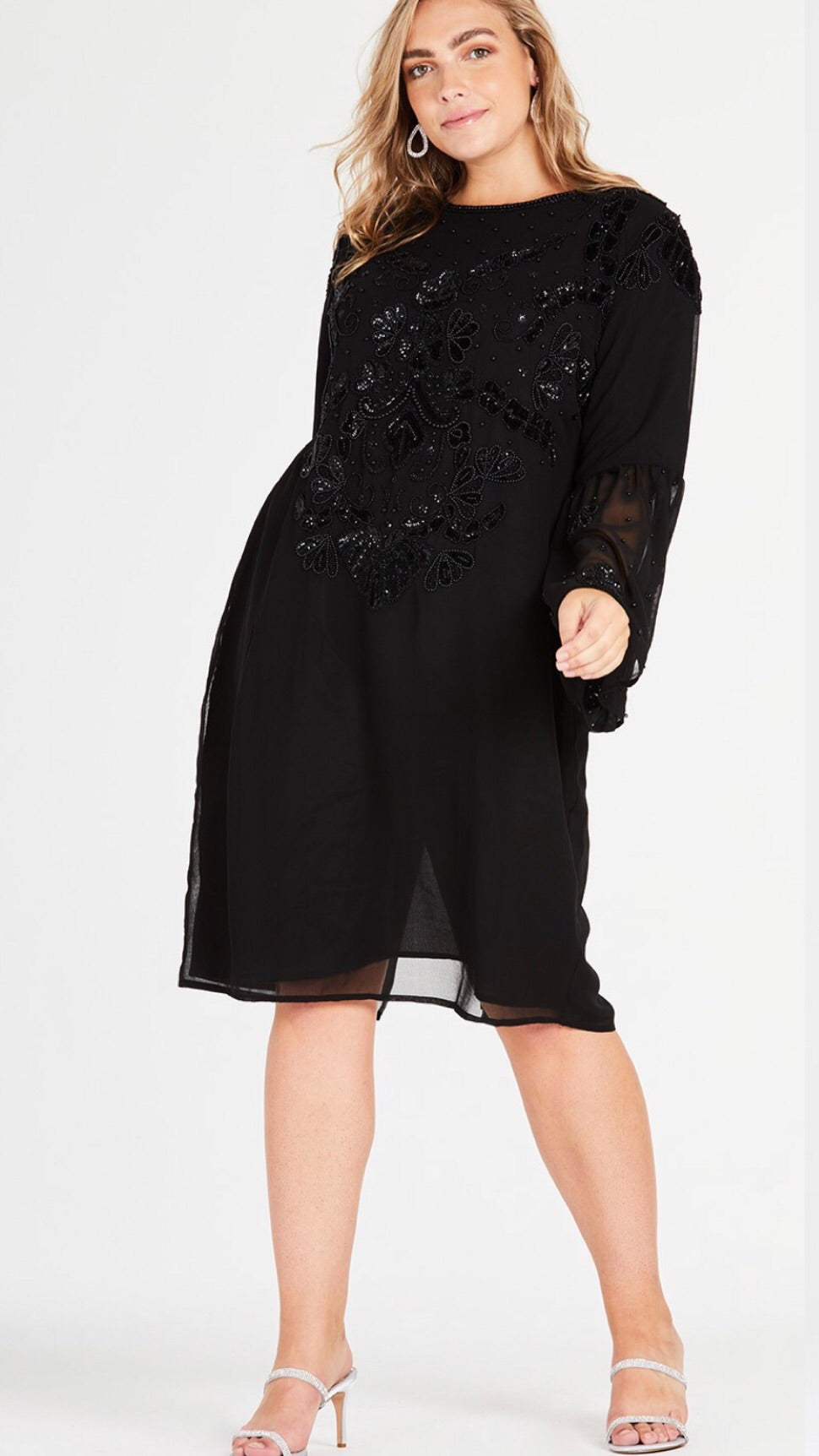 Elvi Black Beaded Dress