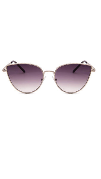 Jeepers Peepers Silver & Purple Cat Eye Sunglasses