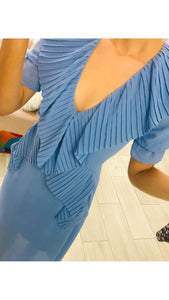 Jovonna Priska Blue Frill Midaxi Dress