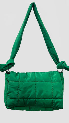 Nylon Soft Cross Body Shoulder Bag - Green