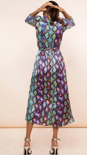 Dancing Leopard Yondel Snake Print Wrap Dress