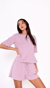 Lilac Loungewear Co-Ord - Shorts