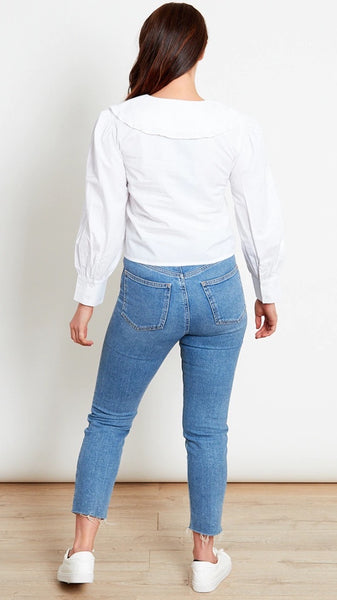 Cleo White Cotton Collar Shirt