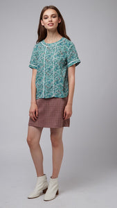 Louche Soline Green Floral Top