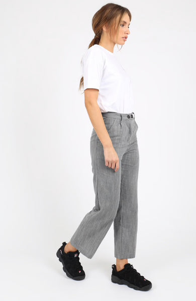 Wednesday's Girl Grey Stripe Vintage Fit Trousers