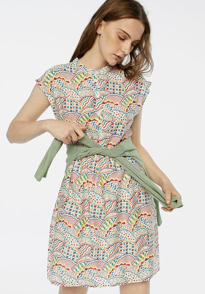 Multicoloured Multi Print Mini Shirt Dress