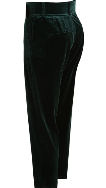 Emerald Green Velvet Tailored Trousers (Pre-Order)