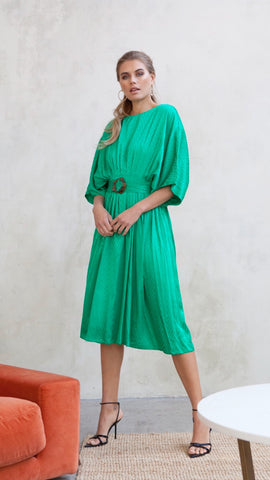 Jovonna Shanna Green Midi Dress