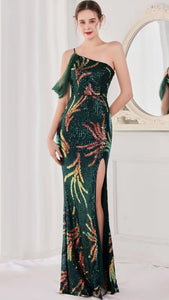 Green Full Length Embellished Gown