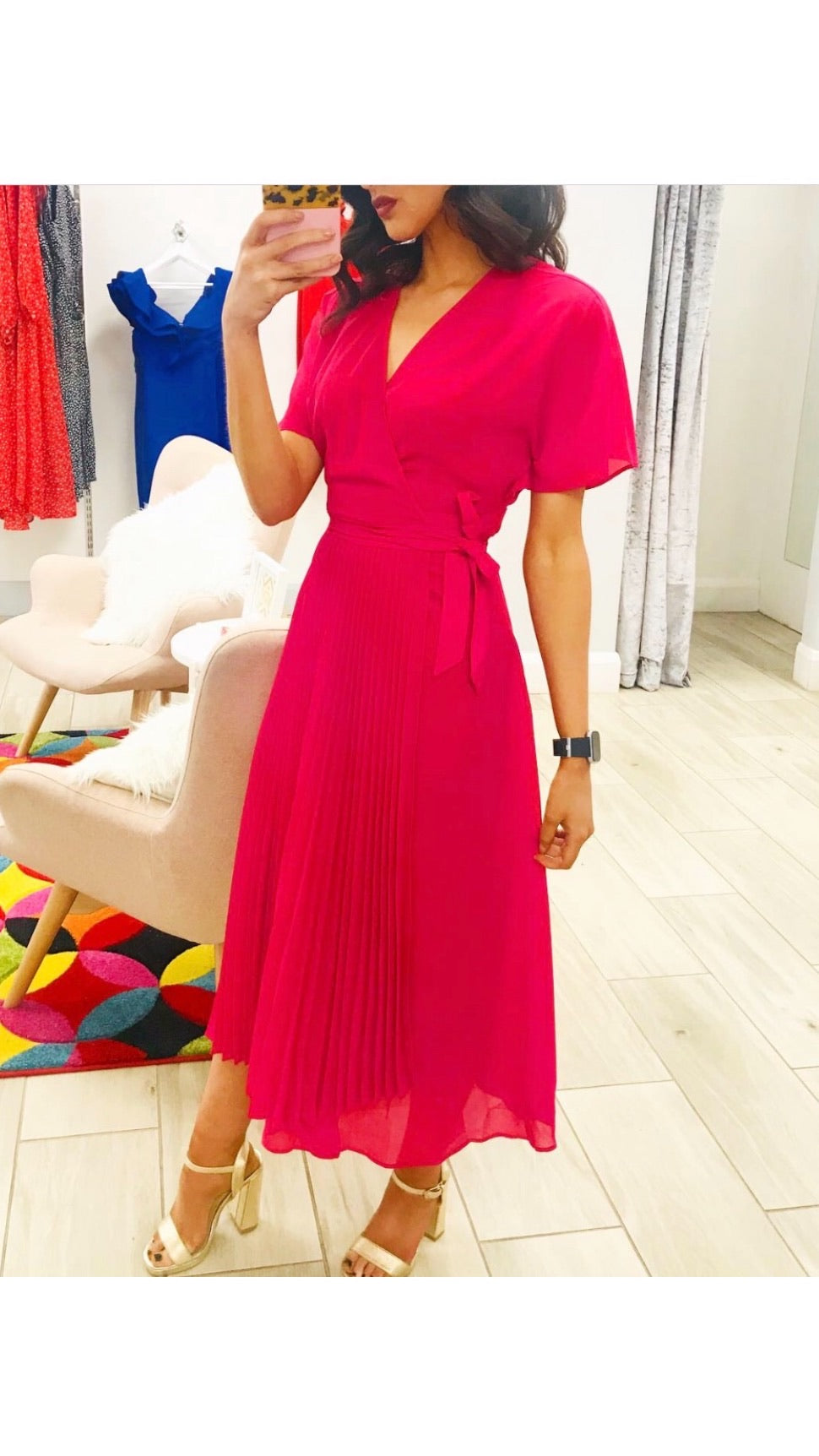 Jovonna Ellington Dark Pink Wrap Dress