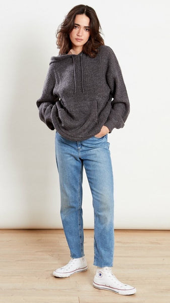 Shan Knitted Grey Oversized Hoodie