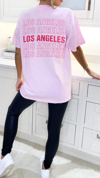 Oversized Los Angeles Pink T-Shirt