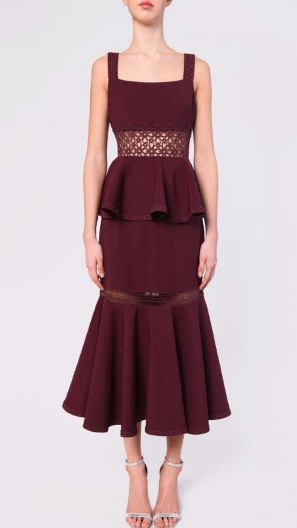 True Decadence Burgundy Midi Dress