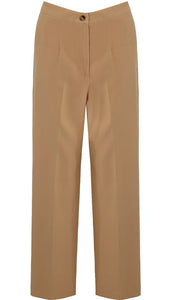 Tailored Cropped Trousers - Beige