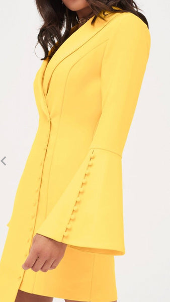 Lavish Alice Yellow Mini Blazer Dress